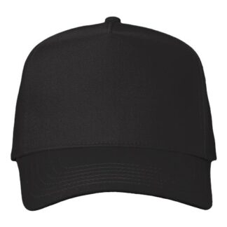 Five-Panel Twill Cap — Black