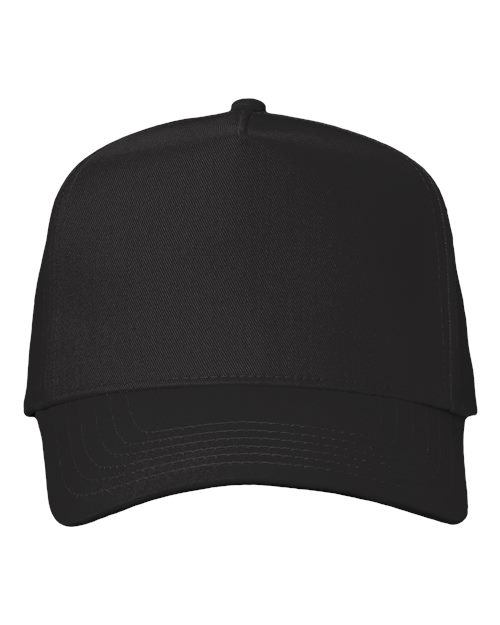 Five-Panel Twill Cap — Black